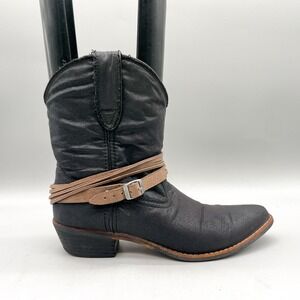 Durango Womens 9 M Crush Western Cowgirl Boots Black Slouchy Pointed Toe Rustic